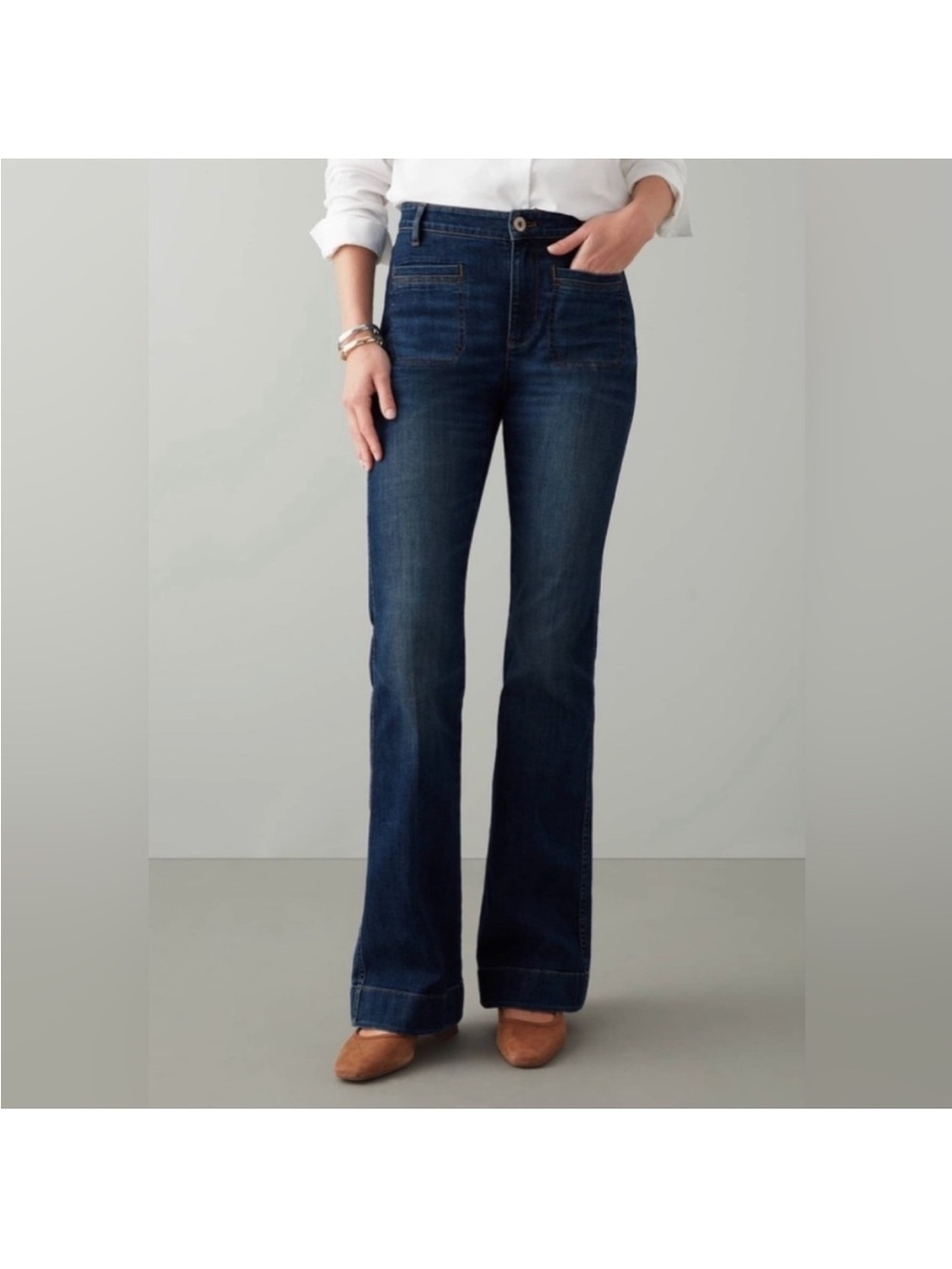 J. Jill high rise flare size 12 jeans tremont wash